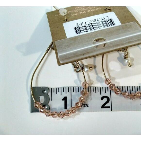 Mia Gold Faux Pearl & Bead Teardrop Dangle Hook Earrings Handmade Kim Min Sun - Picture 3 of 8